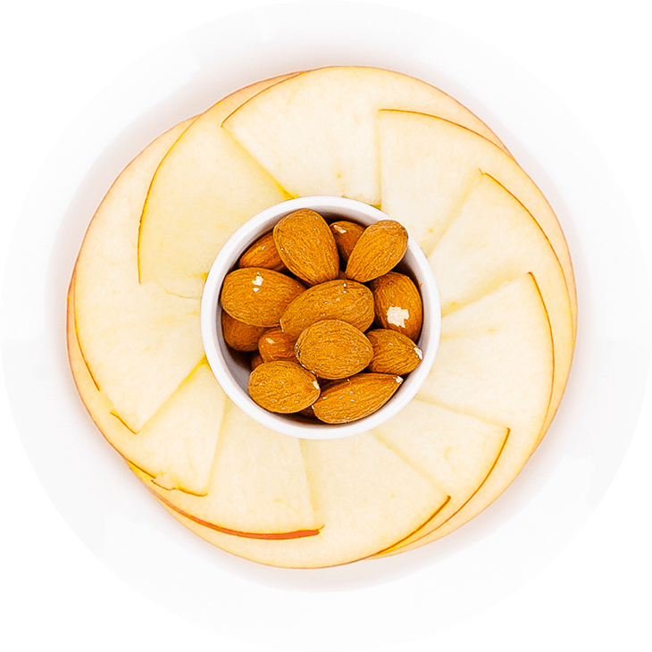 Snack - apple, almonds