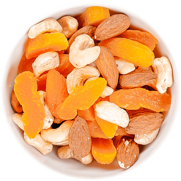Snack - almonds, cashew nuts, dried apricots