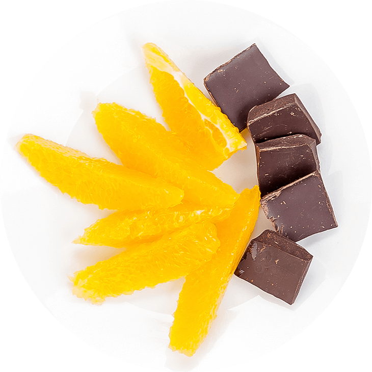 Snack - orange, dark chocolate