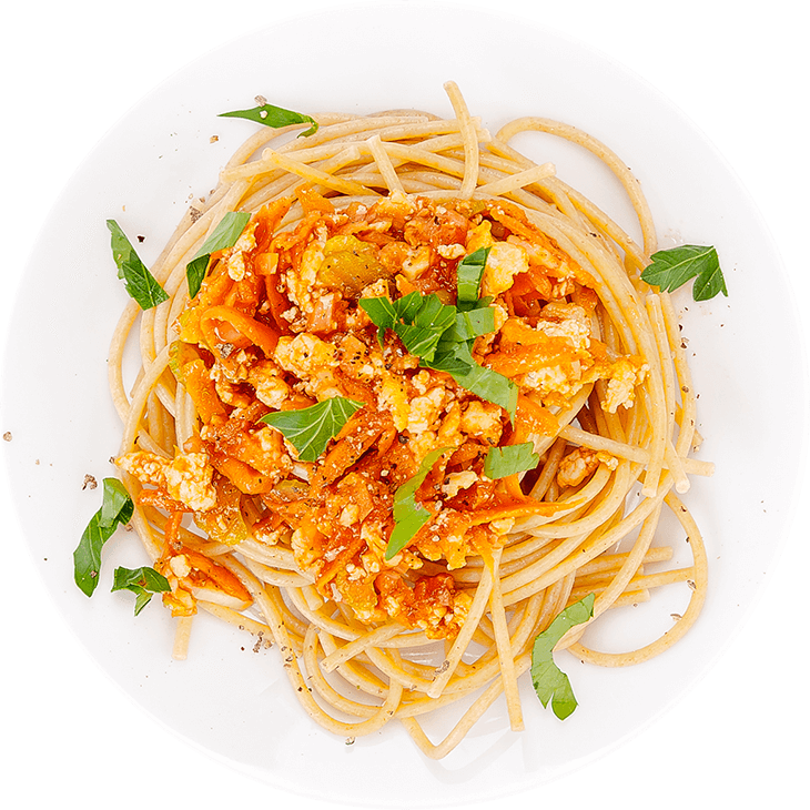 Tofus-sárgarépás spagetti