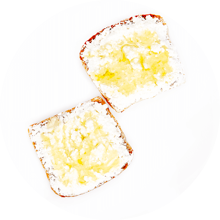 Sadviș cu brânză slabă de vaci (brânză cottage) și miere