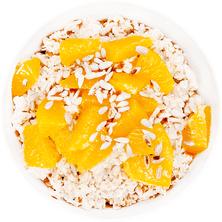 Овсянка с апельсином и семенами подсолнечника